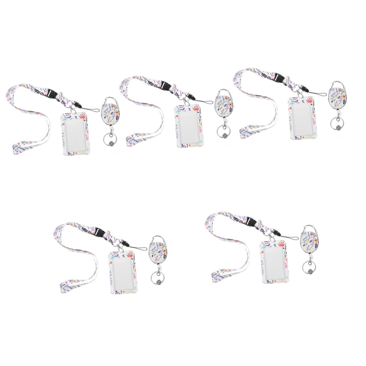 SHINEOFI 5 Set Adorabile Portacarte Perlina Cordino Carino Con Portadocumenti Cordino Da Collo Staccabile Porta Carte D'identità Verticale Glitter Titolari Passaggio Colorful Addominali