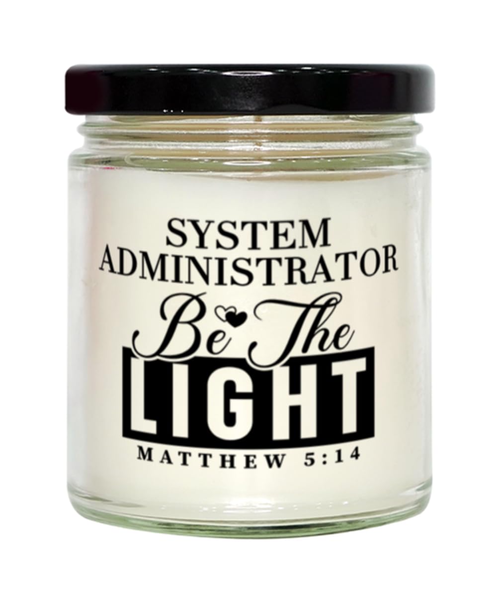 Bible Verse for System Administrator Candle,Christmas Gifts for System Administrator Be The Light Mattew 5:14 Gifts for Women Coworker System Administrator Birthday Candle Christmas Gifts,