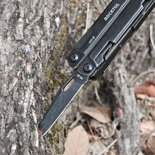 ROCKTOL Gen-R RB Multitool Pliers, VG10 Blade, 27-in-1 Multi-tool, EDC Pocket Knife, Retro Black Finish, Precision Screwdriver, Gut Hook for Hunting, Backpacking, Hiking, Camping - Image 2