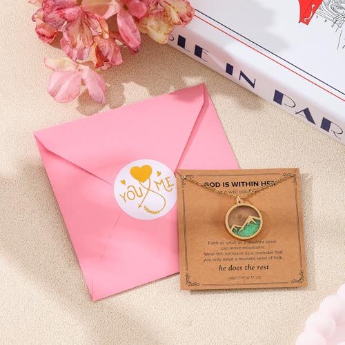 Glow in the Dark Mustard Seed Faith Necklace, Move Mountains Religious Jewelry for Christian Women Men Teens, Daily Encouragement Gift for Birthday Baptism Graduation4
