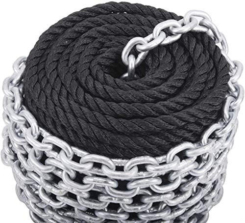 NovelBee 1/2IN X 200FT 3 Strand Twisted Nylon Anchor Rope with Chain(Black) by NovelBee - Image 3