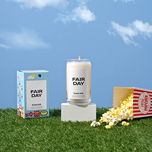 Homesick 32406054189 Scented Candles For Home (Fair Day) - 13.75 Oz Long-Lasting Natural Soy Wax Blend Jar Candle Gifts For Women & Men, 60-80 Hours Burn Time - Notes Of Milkshake, Cotton Candy & Fairgrounds thumb #1