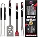 Produktbild American BBQ Grill Werkzeuge  Premium Grillset  4-teiliges Utensilien: Pfannenwender, Zange, Gabel und Backpinsel  robustes Edelstahl-Grillzubehör für ihn.