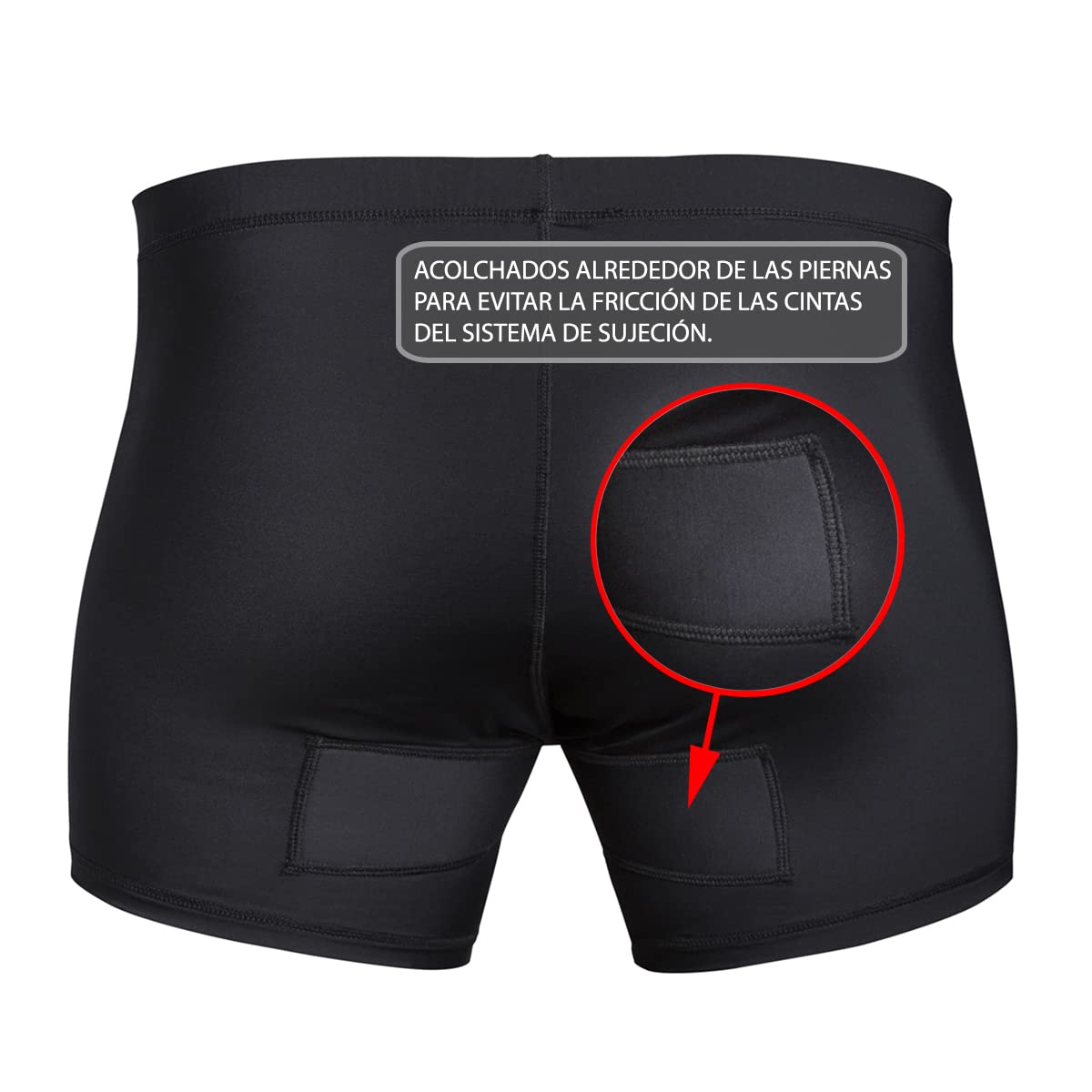 lobloo Shorts de Hombre Jock Strap Invertidos Coquilla Compresión Acolchados Protección Zonas Íntimas Negro XS-XL