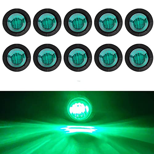 PolarLander 24 V 3/4' redondo liquidação LED dianteiro traseiro indicador lateral bala marcador luz para camião RV carro autocarro reboque Van Caravana barco impermeável verde embalagem de 10 peças