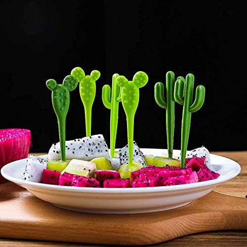 Image of Street27 10Pcs Cute Animal Bento Forks - Dessert & Cake Forks (6pcs Cactus)