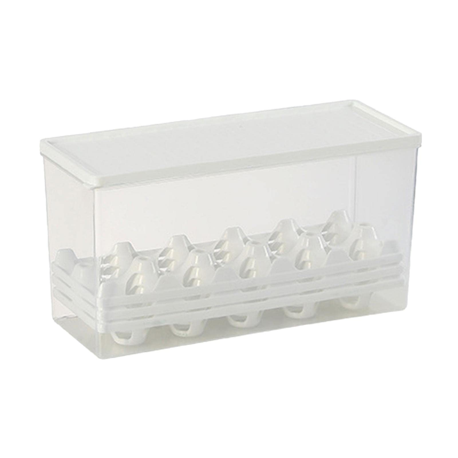 Merishopp Egg Fresh Storage Box Eggs Storage Container for Cabinet Restaurant Kitchen 28cmx11cmx14cm-image-11