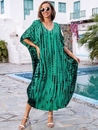 Image of Kaftan Dresses for Women Plus Size Bathing Suit Cover up Caftan Maxi Beach Dresses