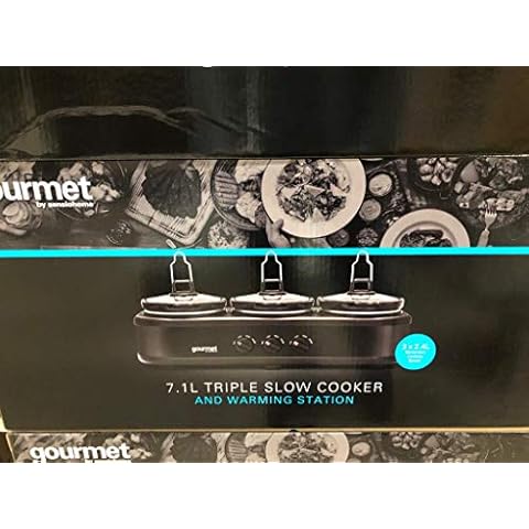 Sensio Home COS298392 Gourmet by Sensiohome 7.1L Triple Slow Cooker/Buffet Server Warming Station Cover