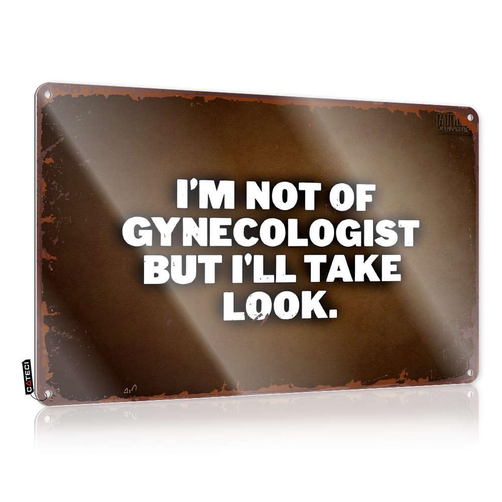 College Flags For Dorm I'M Not A Gynecologist, But I'Ll Take A Look Tin Sign Funny Wall Flags Room Stuff(20X30CM)