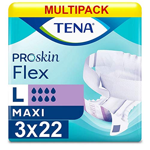 Tena Flex Maxi Grande - Pañales para incontinencia, 85 – 125 cm / 33 – 49, 22 unidades
