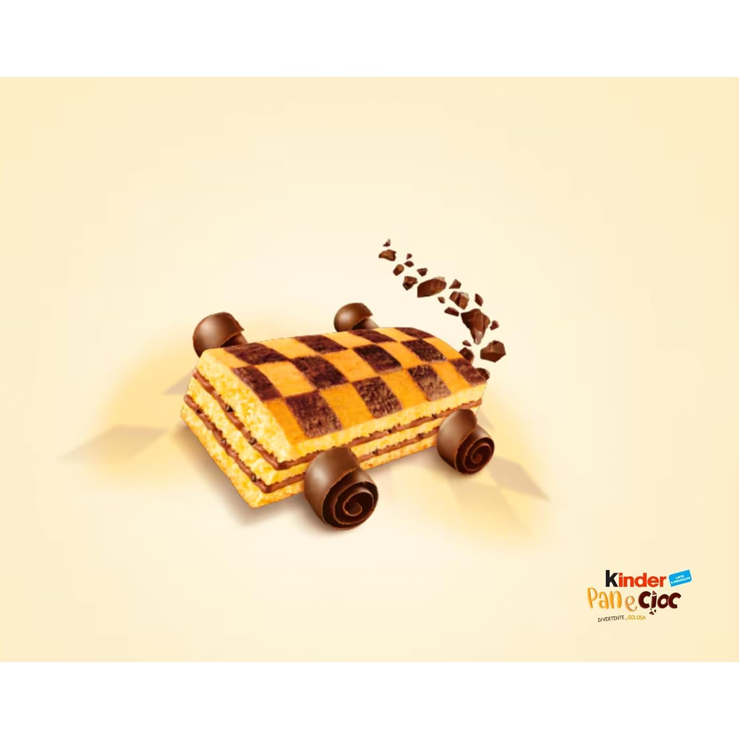 Italian Gourmet Lot 3x Kinder Pan e Cioc Gaufrettes Cacao & Noisette 270 g (Pack Économique) Snack Goûter Petit-déjeuner Style Italien + Italian Gourmet Polpa