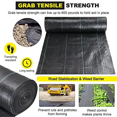DWALE Driveway Fabric,13x115 ft Road Fabric Commercial Weed Barrier Fabric, Landscape Fabric Heavy Duty 5OZ French Drain Fabric for Erosion Control,Landscape Fabric,Weed Barrier,Construction Projects