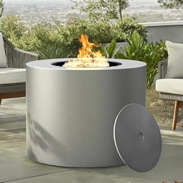 fire pit with propane tank inside