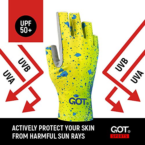 Got Sports Upf 50+ Fishing Gloves For Men And Women - Fingerless Sun Uv Protection Gloves - Perfects For Sailing, Paddling, Kayak, Hiking, Fly Fishing Gloves. (Mahi L/Xl) #TOP1