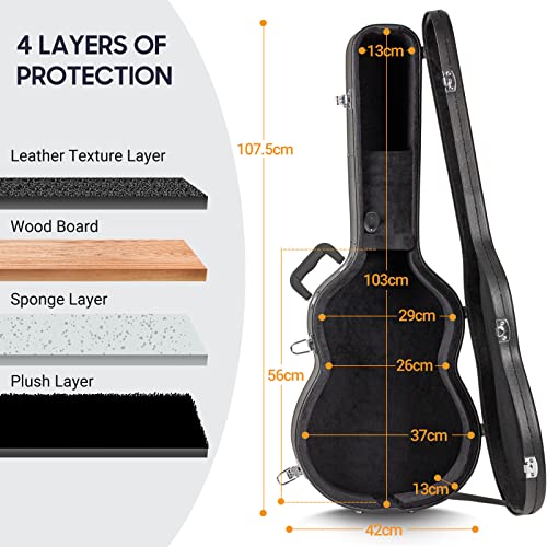 CAHAYA Valise pour Guitare Acoustique en Bois P DE - Les Beatles, Paul McCartney, John Lennon, RIngo Starr, George Harrison CAHAYA Valise pour Guitare Acoustique en Bois P DE – Image 4
