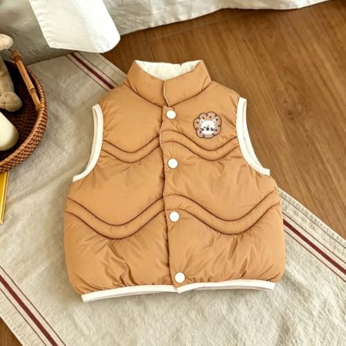 Girls Puffer Vest Snap Button Winter Warm Quilted Padded Sleeveless Coat - image 3