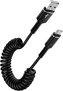 USB C Spiral Cable, 0.4 m - 1.8 m, USB to USB C Cable, Fast Charging Cable, Android Car, USB C Charging Cable, Type C Data Cable for Samsung Galaxy S25 S24 Ultra S23 S22 S21 S20 A17 A15 A55 A56 A54