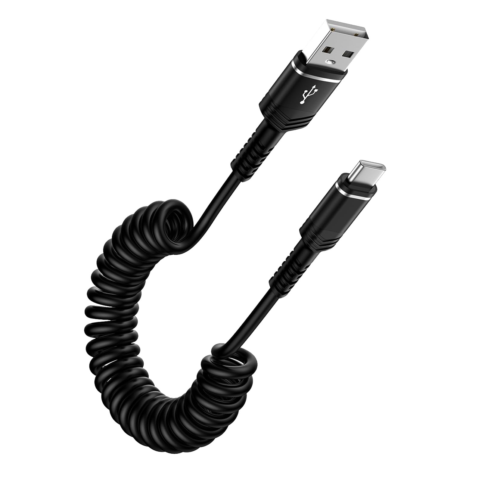 USB C Spiralkabel,【0.4M-1.8M】USB auf USB C Kabel Schnellladekabel Android Auto USBC Ladekabel Typ C Datenkabel für Samsung Galaxy S26 S25 S24 Ultra S23 S22 S21 S20 A17 A15 A55 A56 A35,iPhone 17 16 15