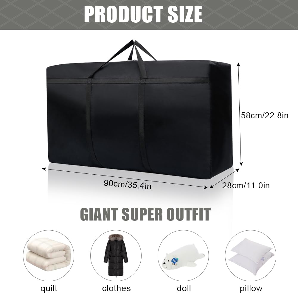 Bolsa de Almacenamiento Oxford 600d Negro Bolsa Transporte Bolsa Mudanza Bolsas de Almacenamiento Impermeable Bolsa de Viaje Bolsas Almacenamiento con Cremallera Bolsas Arbol de Navidad