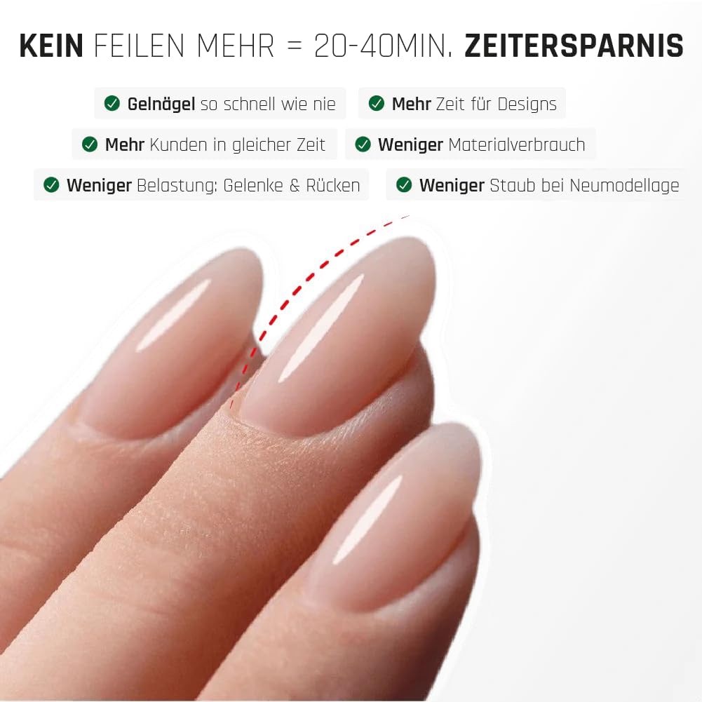 No File Aufbaugel Set für Gelnägel ALMOND, BLOSSOM, BEIGE & MILKY WHITE 15ml für Profis & Anfänger als UV Gel SELBSTGLÄTTEND OHNE FEILEN, UV & LED geeignet, pinchbar, mittelviskos, Lynis-Nailshop.de