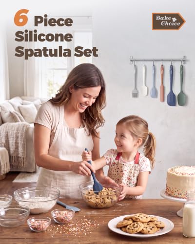 Bake Choice 6-Piece Silicone Spatula Set, Solid Steel Core, Heat Resistant - image 2