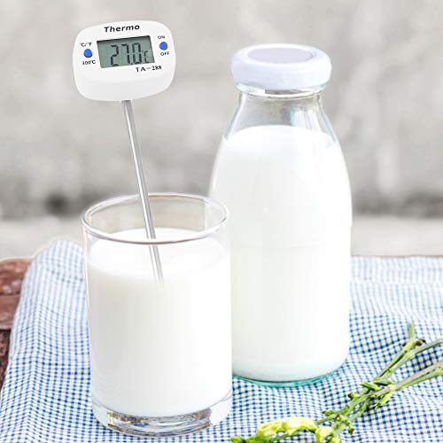 Kadimendium Lebensmittelthermometer, Tragbar und Einfach Zum Kochen zu Verwenden, Großer LCD-Bildschirm, Perfekt Zum Messen der Lebensmittel- und...