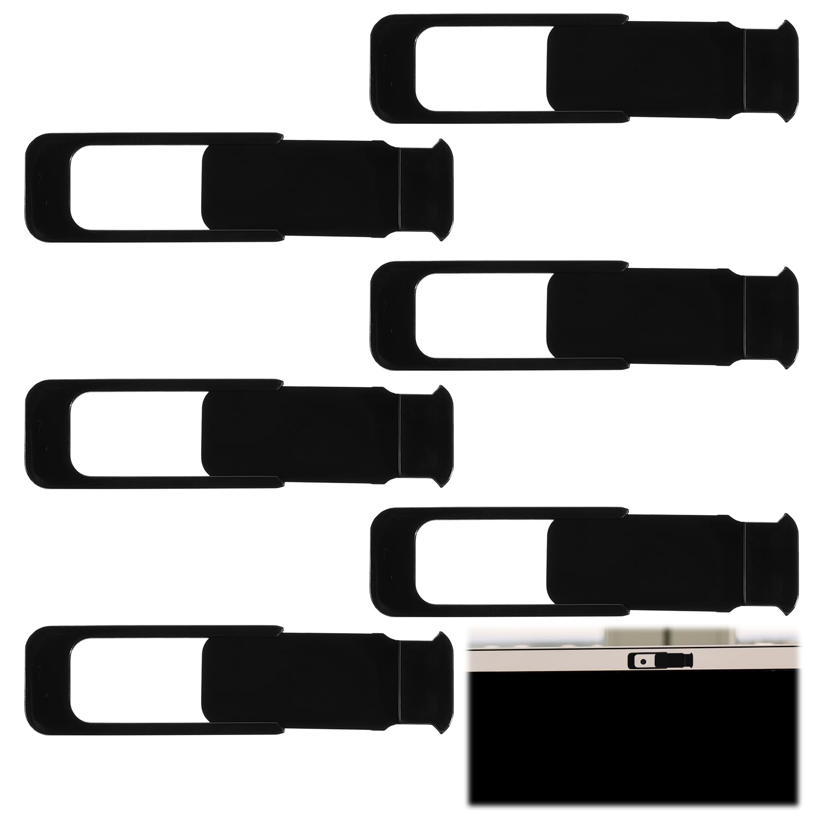 6 Pcs Laptop Camera Cover Slide, Privacy Protection Webcam Cover Slide Black Large Size Square Computer Camera Covers for Laptop, Phone, Tablet, Computer-image-42