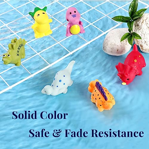 XY-WQ Mold Free Bath Toys No Hole, for Infants & Toddlers, No Hole No Mold Bathtub Toys (Dinosaur, 6 Pcs with Mesh Bag) - Image 4