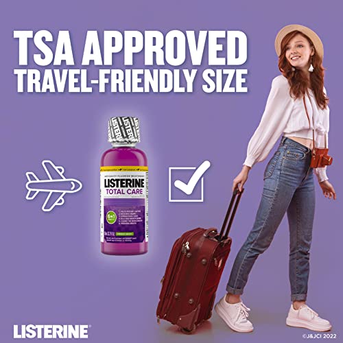 Listerine Total Care Anticavity Fluoride Mouthwash for Bad Breath, Fresh Mint, 3.2 fl oz, Pack of 12