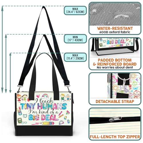 Bolso tipo tote grande impermeable con bolsillos y cierre miniatura 3