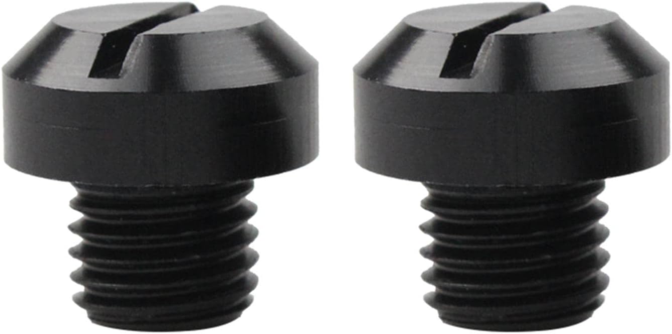 2 Pieces M10x1.25 Rearview Mirrors Thread Hole Plug Screw Bolts Black Positive, 10mm