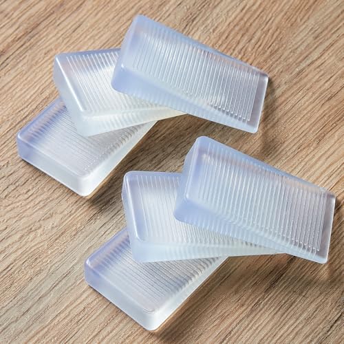 Image of 6-Pack Clear Shims for Leveling Furniture & Toilet - Trimmable Hard Plastic Wedges with Non-Slip Texture, Table Stabilizers & Wobble Wedges Rubber Type Levelers for Door, Table