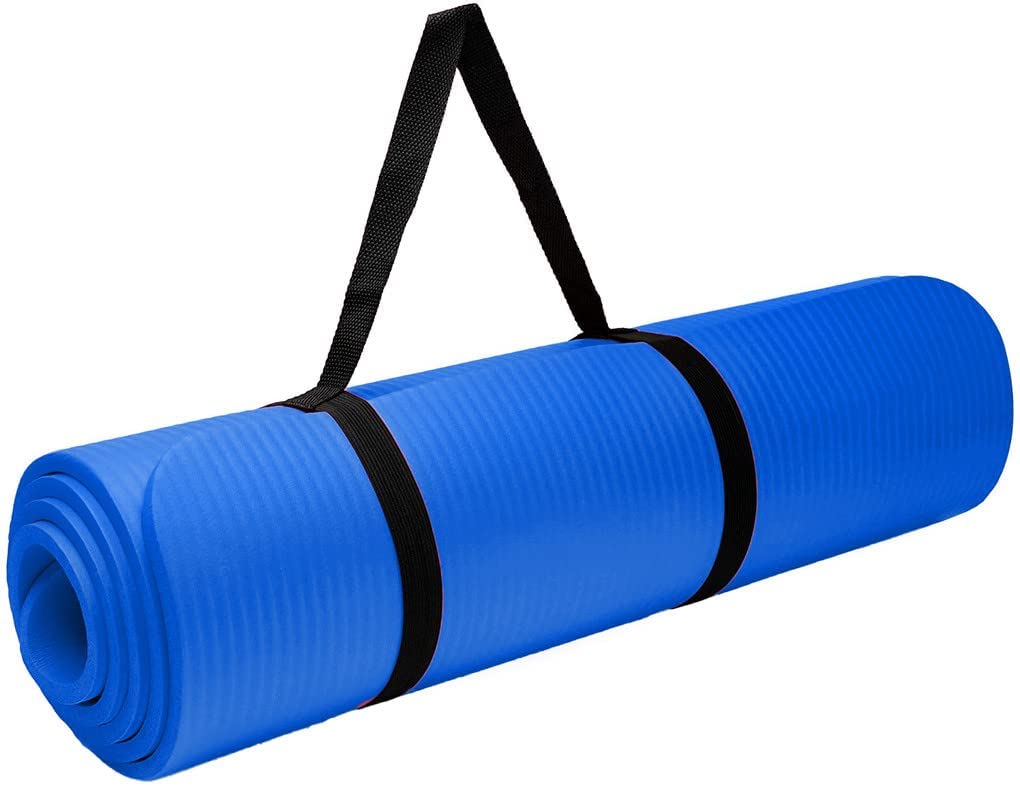 GYMNAZIO DYNAMIZ Yoga Mat for Women & Men EVA Material 4mm Anti Slip Yoga Mat Home Exercise Gym Workout with Carry Strap for Fitness Pilates and Meditation (Light Blue)-image-19