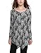 BaiShengGT Women's Mesh Floral Print Irregular Hem Tunic Top