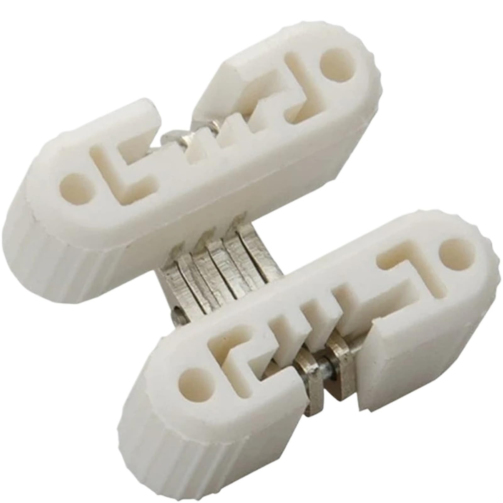 Barrel Hinges 4PCS Hidden Hinges Folding Plastic Invisible Barrel Concealed Hinge for Door Table Connection Furniture Hardware(White)
