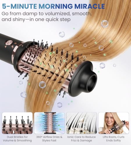 FMZ 7-in-1 Air Wrap Hair Styler, Ionic Blow Dryer Brush & Curler - image 6