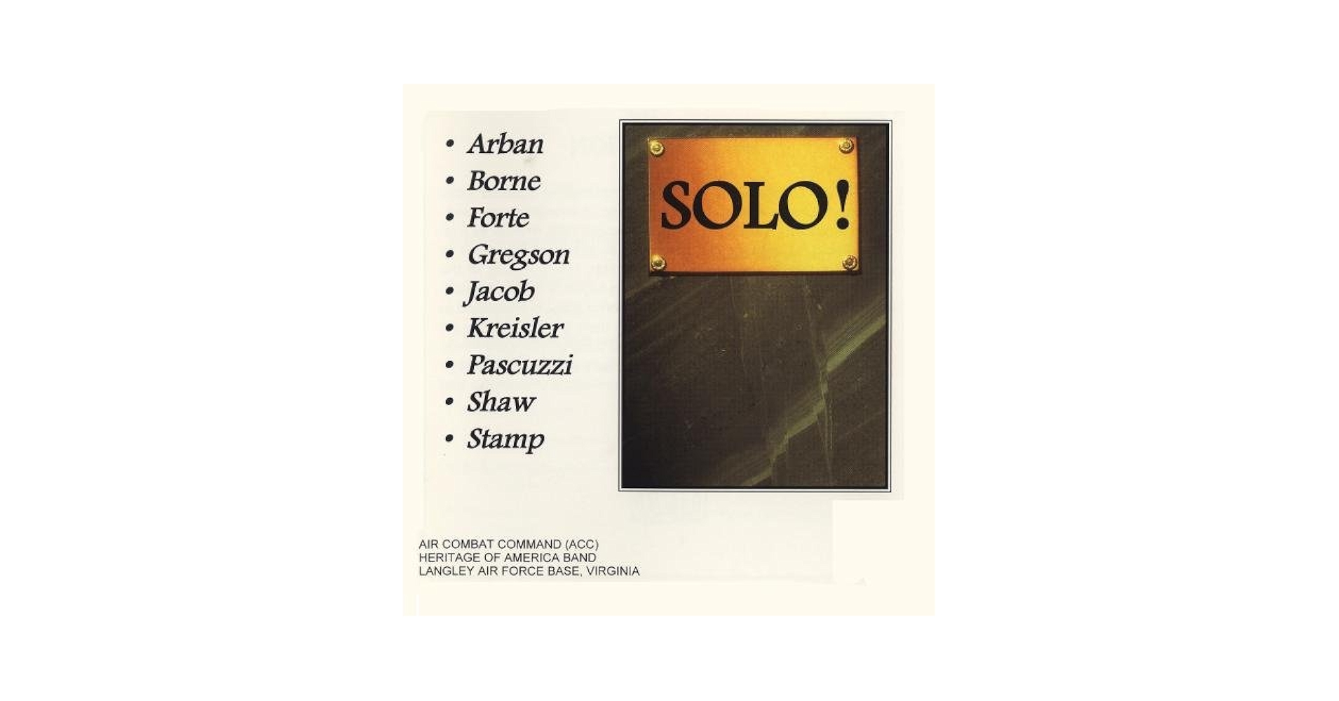 自主制作　The USAir Force Band The Wall 自主制作 The USAir Force Band The Wall Self-Produced The