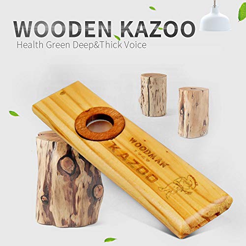 SUNYIN Wooden&Metal Kazoo,Beautiful Gift Box for Kids and Adults,Gift Packge of Musical Instrument Toys For All Ages Simplest Instrument(Silver)