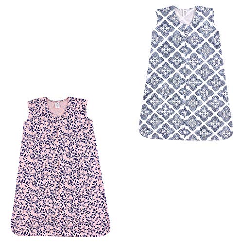 Yoga Sprout Soft Jersey Safe Sleep Wearable Sleeping Bag 2 Pack, Fresh Floral and Ornate Clover, 18-24 Months