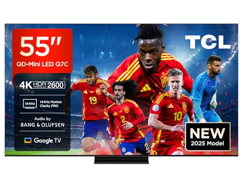 TCL 55Q7C 55" QD-Mini LED, 4K HDR Premium 2600, Smart TV avec Google TV (Dolby Vision IQ et Atmos, Panneau CrystGlow HVA, Motion Clarity Pro 144 Hz, Game Master) TCL 55Q7C 55" QD-Mini LED, 4K HDR Premium 2600, Smart TV avec Google TV (Dolby Vision IQ et Atmos, Panneau CrystGlow HVA, Motion Clarity Pro 144 Hz, Game Master)