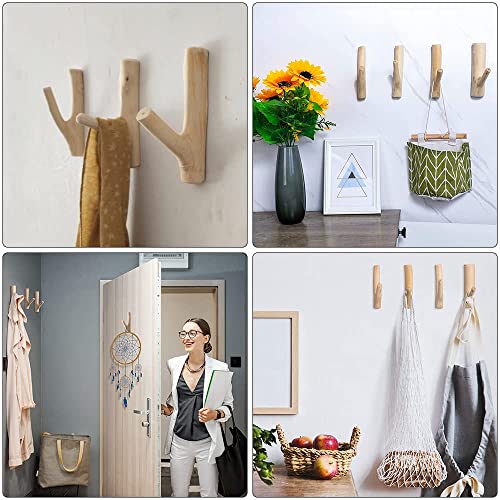 IWILCS-Natuerliche-Holz-Haken-4-Stueck-Holz-Vintage-Kleiderhaken-Handgemachte-WandhakenNaturholz-Wandhaken-Garderobenhaken-fuer-Mantel-Schluesselhalter-KindergarderobeBreite-2-3-cm-ohne-Loecher : Aus-Holz-gemacht....