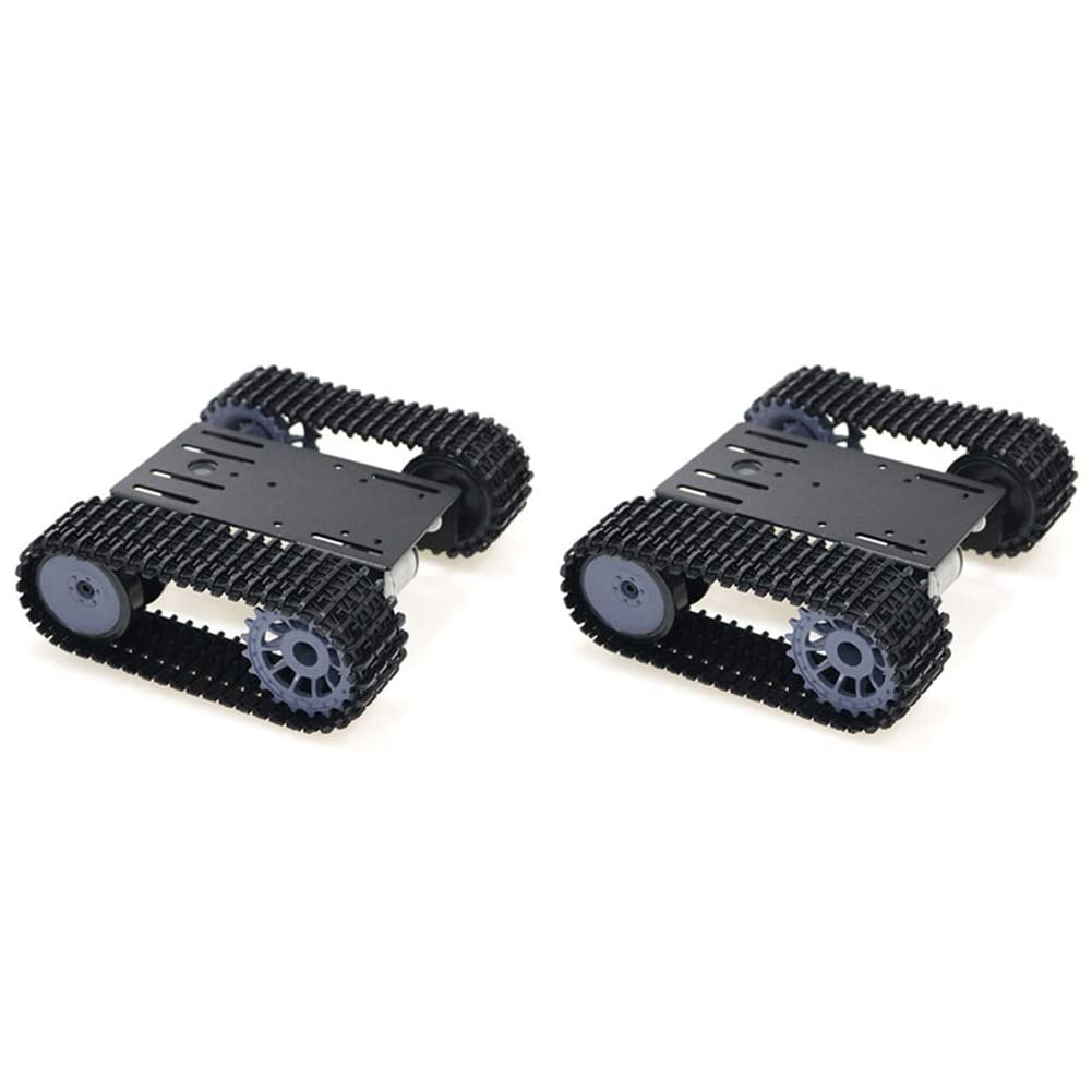 2X Plataforma de Robot Rastreador de Orugas Rastreado Chasis de Carro Tanque Inteligente con Motor Dual DC 12V para Bricolaje para T101-P / TP101