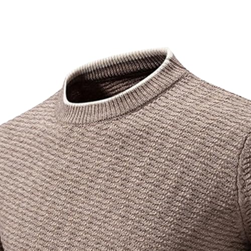 Mens Casual Crewneck Knit Sweater Casual Fashion Lightweight Pullover Ribbing Edge Long Sleeve Knitted Tops3