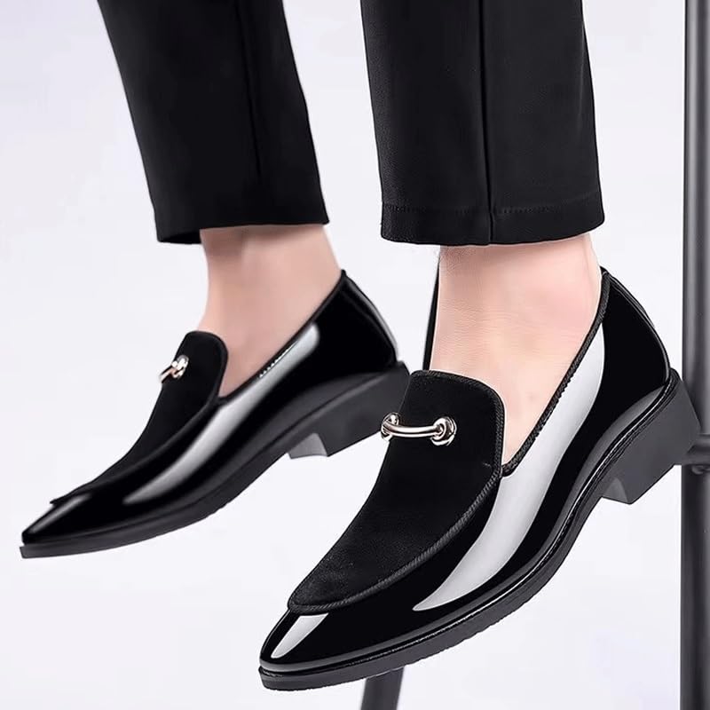 Mens Suede Leather Classic Lace Up Oxford Shoes Lightweight Retro Casual Flats Loafers for Daily Walking Business Shoes(Black,6.5)3