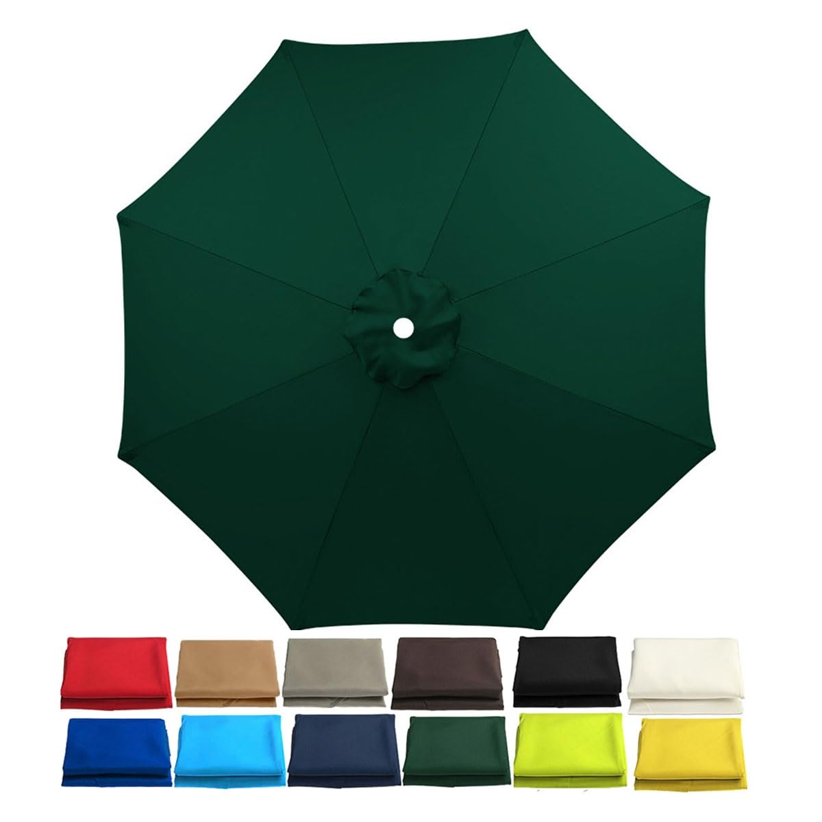 MObyat 230CM/270CM/300CM Replacement Fabric Garden Parasol Canopy Cover, Polyester Parasol Canopy For 8 Arms, Sun Umbrella Replacement Cloth, Water Resistant, UV Protection, Canopy Only(Green,230cm)