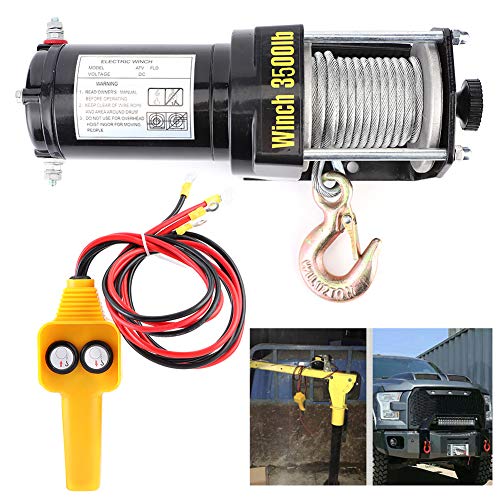 Winche eléctrico 3500 lbs 12V motor cobre puro miniatura 6