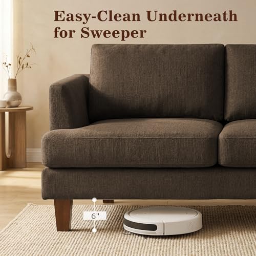 Image of Gericco Mid Century Modern 89 inch 3-Seater Couch for Living Room, Brown