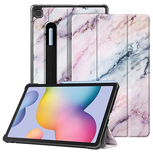 Fintie SlimShell Funda para Samsung Galaxy Tab S6 Lite de 104 Carcasa Fina con Bolsillo para S Pen con Funcin de Soporte y Auto ReposoActivacin para Modelo SM P610P615 Mrmol Rosa