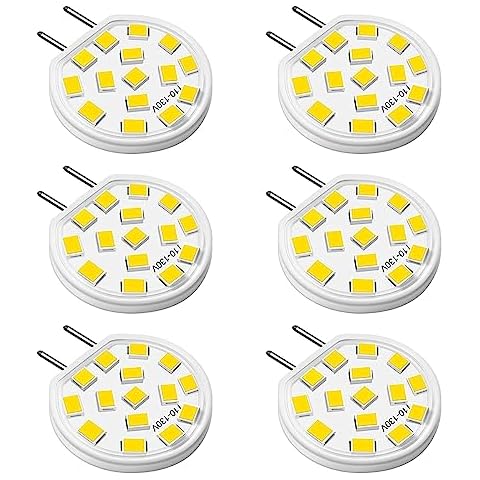 VITUNOV G8 LED Puck Light Bulbs, 3W Equivalent to 20W-25W Halogen Bulb, T4 JCD Type Bi-Pin Base, 120V Natural White 4000K G8 Bulbs for Under Cabinet, Counter Lighting, 6Pack Cover